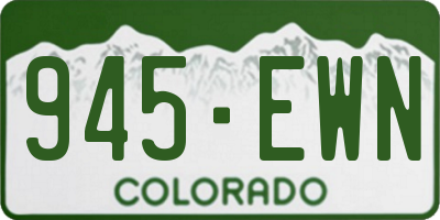 CO license plate 945EWN
