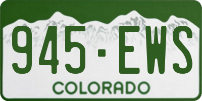 CO license plate 945EWS
