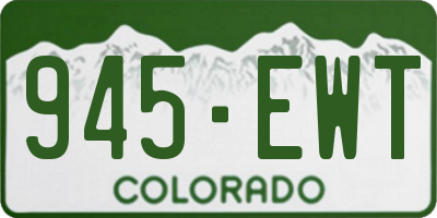 CO license plate 945EWT