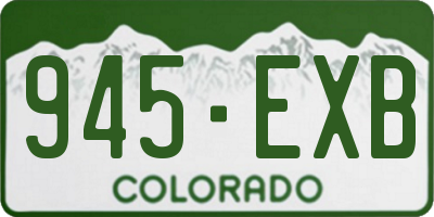 CO license plate 945EXB
