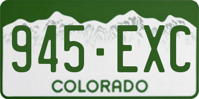 CO license plate 945EXC