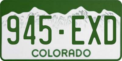 CO license plate 945EXD