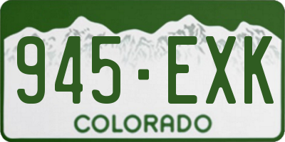 CO license plate 945EXK