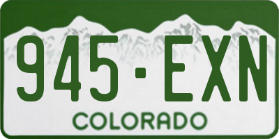 CO license plate 945EXN