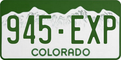 CO license plate 945EXP