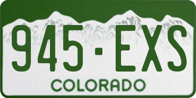 CO license plate 945EXS