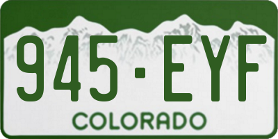 CO license plate 945EYF