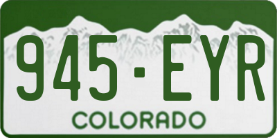 CO license plate 945EYR