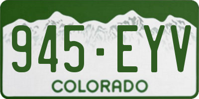 CO license plate 945EYV