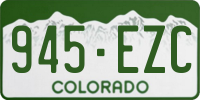 CO license plate 945EZC