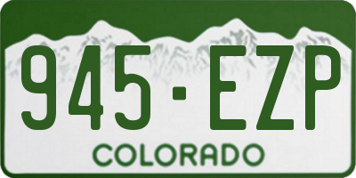 CO license plate 945EZP