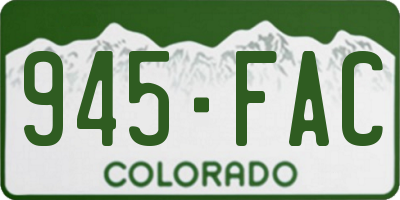 CO license plate 945FAC