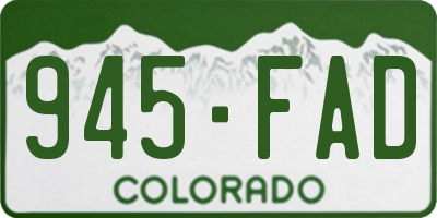 CO license plate 945FAD