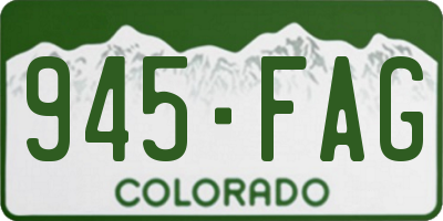 CO license plate 945FAG