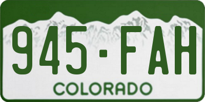 CO license plate 945FAH