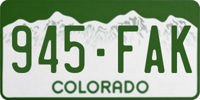 CO license plate 945FAK