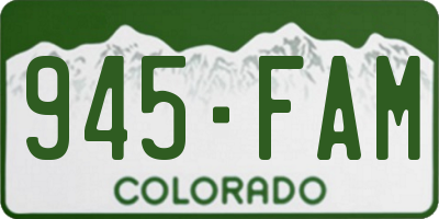 CO license plate 945FAM