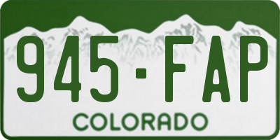 CO license plate 945FAP