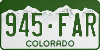 CO license plate 945FAR
