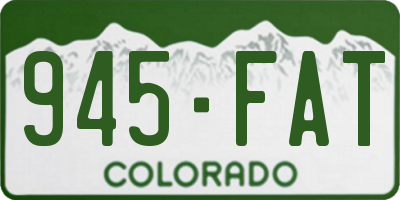 CO license plate 945FAT