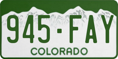 CO license plate 945FAY