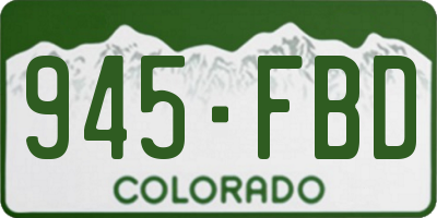 CO license plate 945FBD