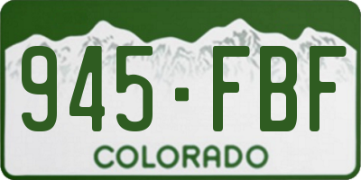 CO license plate 945FBF