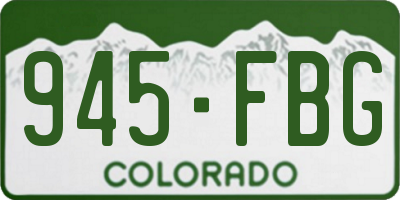 CO license plate 945FBG