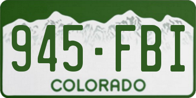 CO license plate 945FBI