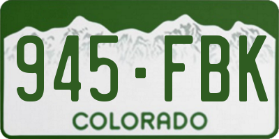 CO license plate 945FBK