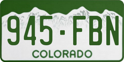 CO license plate 945FBN