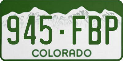 CO license plate 945FBP