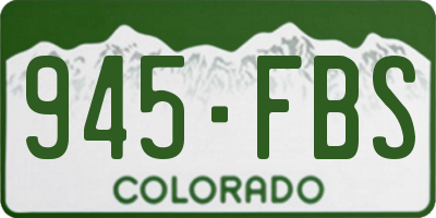 CO license plate 945FBS