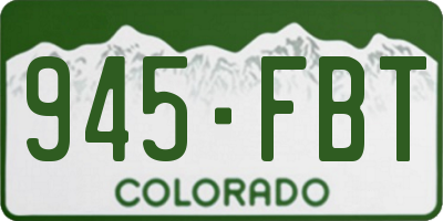 CO license plate 945FBT