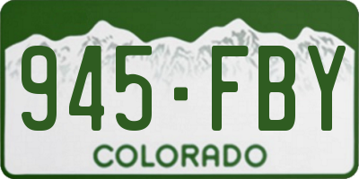 CO license plate 945FBY