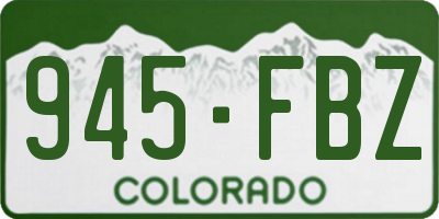 CO license plate 945FBZ