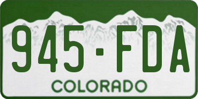 CO license plate 945FDA