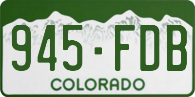 CO license plate 945FDB