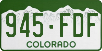 CO license plate 945FDF