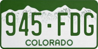 CO license plate 945FDG