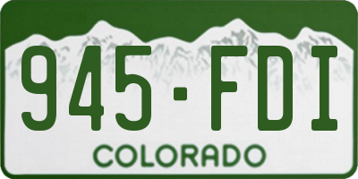 CO license plate 945FDI