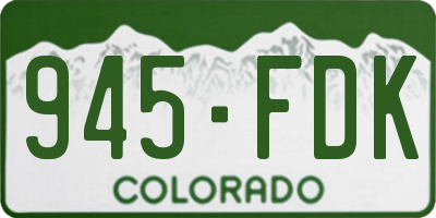CO license plate 945FDK