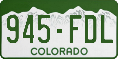 CO license plate 945FDL