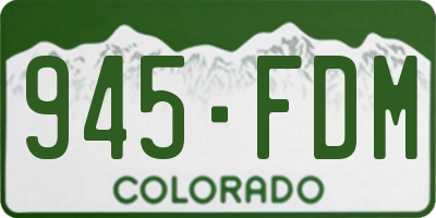 CO license plate 945FDM