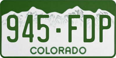 CO license plate 945FDP