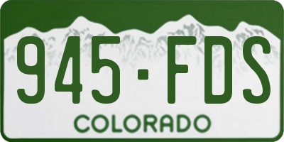 CO license plate 945FDS