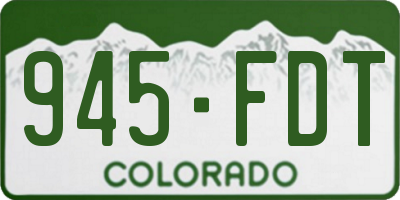 CO license plate 945FDT
