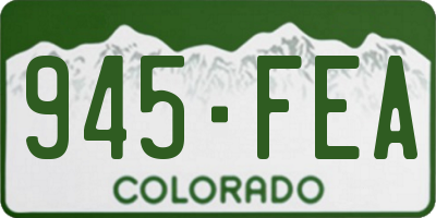CO license plate 945FEA