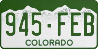 CO license plate 945FEB