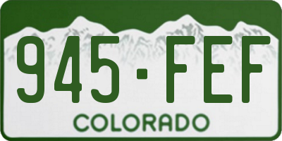 CO license plate 945FEF